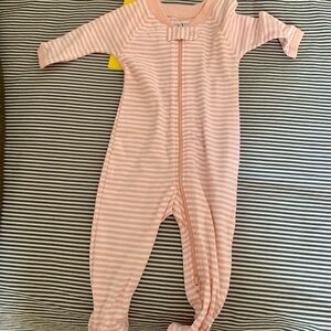 Charming Pink Striped Kids Footie